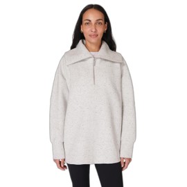 Sweaty Betty Women's Radiant Half Zip Sweatshirt, Tranquil Grey Marl, Medium