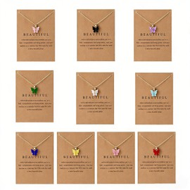 Colorful Butterfly Necklace Sets for Women Butterfly Pendant Bulk Necklaces
