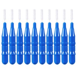 Housoutil 50 PCS Interdental Brush, Blue Plastic Braces Brush, 2.5mm Tooth Floss Teeth Cleaning Picks, Interdental Toothpick