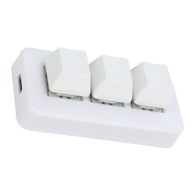 White Mini 3 Key Keypad ABS Bluetooth Receiver USB Comfortable