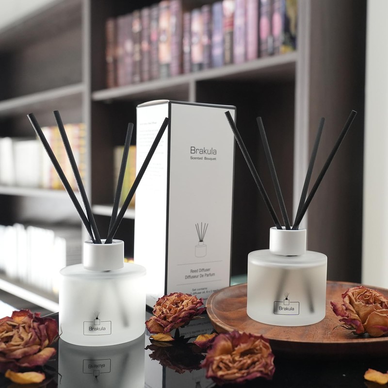 Brakula 2 Packs Reed Diffuser Set, Lavender Scented Oil Diffuser