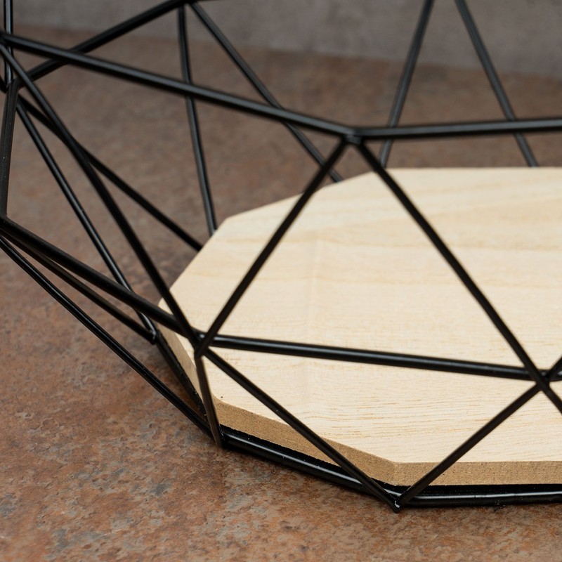 levandeo Metal Basket, Copper, 26 x 12 cm Modern, Wood,