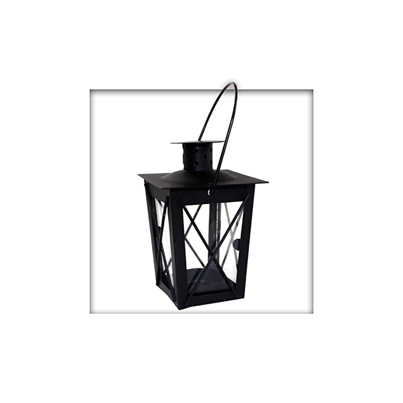 Kieskönig CA156900003_AZ004 Metal Mini Lantern, Black Garden Lantern, Hanging Lantern,