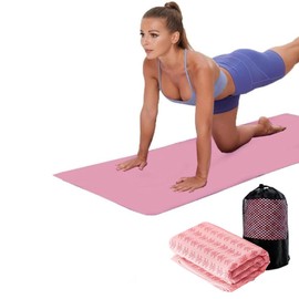 Oaygat Yoga Towel Yoga Mat Towel Non Slip Hot Yoga Towel Quick Dry Fitness Mats Towel Ultra Soft and Sweat Absorbent Mat Towel Grip Dot Yoga Towel Washable Grip Towel With Free Mesh Carry Bag