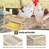 Double Chicken Picnic Table Large Capacity Handmade Wooden Chicken Feeder,