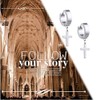 JewelryWe Jewellery Hoop Earrings Cross Stainless Steel Classic Crucifix Earrings