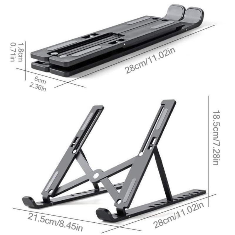 Adjustable Heat Dissipation Laptop Stand, 1 Count Plastic Foldable Laptop Desktop