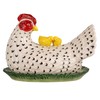 Creative Co-Op Stoneware Vintage Reproduction Hen Shaped Butter Dish, Multicolor