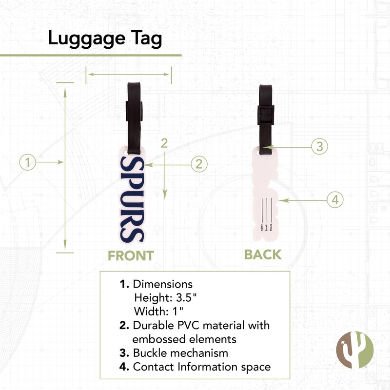 Desert Cactus Tottenham Hotspur Luggage Tag FC Spurs Football Soccer