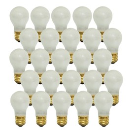 Royal Designs, Inc LB-5012-25 LB-5012-25 Royal Designs Frosted Glass Traditional Style Incandescent A15 Light Bulbs, E26 Medium Brass Base, 130V, 15 Watts, Set of 25, 25 Piece