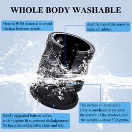 Amrankuo Coffee Portafilter Holder| Espresso Tamper Stand| Aluminum Alloy Espresso Holder| With Non-slip Base| Suitable For Most 58mm Coffee Machin Portafilter| (58mm, Black)