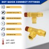 Daptemn DOT Brass Air Line Fittings, 3PCS 3/8" OD Tube