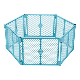 Toddleroo by North States - Superyard Baby Play Yard: Freestanding 6 Panel Baby Playpen - Indoor or Outdoor Use - Made in USA - Encloses Up to 18.5 Square Feet - 26 Inches Tall - Aqua