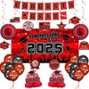 Red Themed 2025 Graduation Decorations Set ● Class of 2025