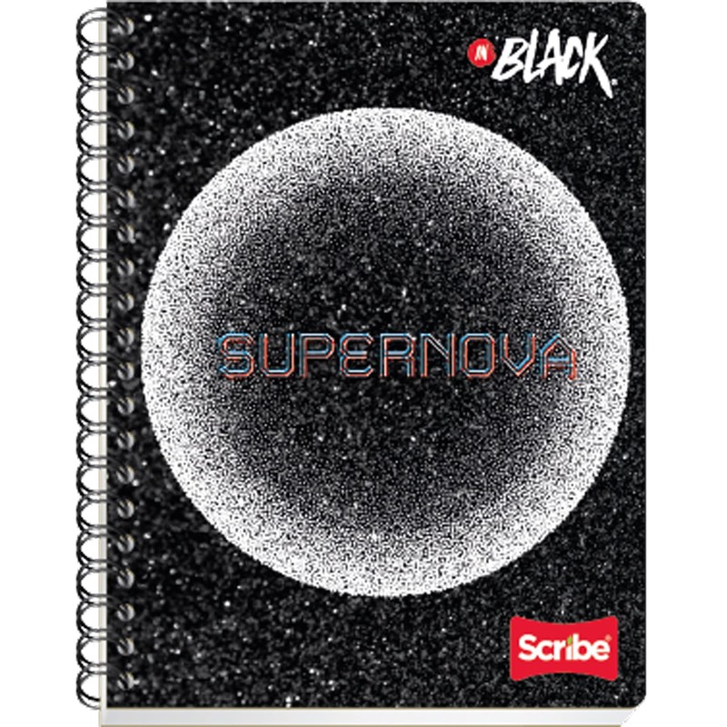 Scribe, INBLACK, Cuaderno Profesional con Espiral Doble de Pasta Semi