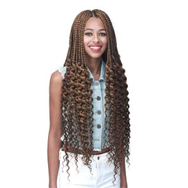Bobbi Boss Crochet Braids African Roots Braid Collection 3X Box Braid Loose Curly Tips 28" (3-pack, 4)