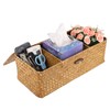 OLegei Wicker Basket Storage Basket 3 Compartments Basket Braided with