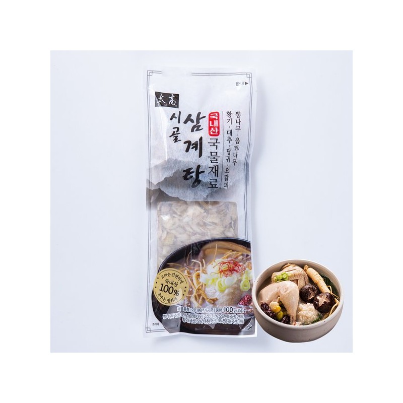 삼계탕 백숙 국산한방6종 재료 100gX3개 티백 오리 닭 Samgyetang Baeksuk