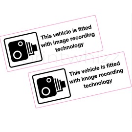 2 x Printwhizz Ltd Image Recording Vehicle Sticker 150x55mm Printed Vinyl Ambulance Truck Taxi Van Bus