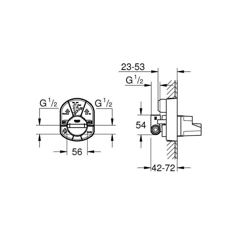 GROHE Single-Lever Mixer 1/2", Concealed Body Chrome 33964000