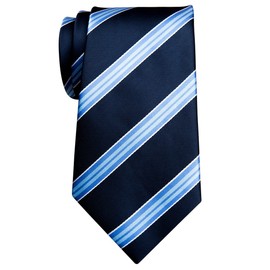 Retreez Corbata clásica de microfibra tejida a rayas anchas de 3.15 pulgadas para hombre, Azul marino, Talla única