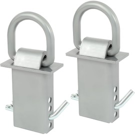 KUAFU Trailer Stake Pocket D Ring Compatible with Standard 2"x 4" Stake Pockets D-Ring Tie Down Utility for Flatbed Adjustable Steel Silver (2 Pcs) Stake Pocket D Rings Stake Pocket Tie Down