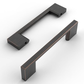 Amerdeco 10 Pack Oil Rubbed Bronze Cabinet Pulls 3-3/4 Inch(96MM) Hole Centers Kitchen Cabinet Handles Cabinet Hardware Kitchen Handles for Cabinets Cupboard Handles Drawer Pulls ZH0060