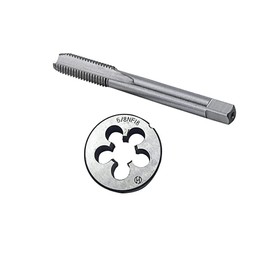 5/8"-18 NF HSS Tap And Die Set， Machine Thread Tap And NF Round Thread Die Right Hand