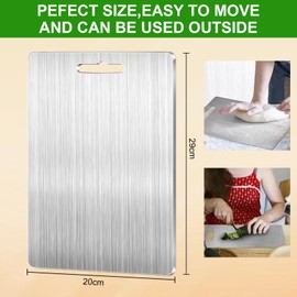 AstraGlam Titanium Chopping Board Set 29 x 20 cm - Premium Titanium Cutting Board - Titanium Chopping Board Stainless Steel Metal - High-Quality Chopping Boards Stone for Modern Kitchens - Titanium