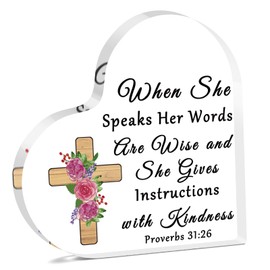 Religious Gifts for Women Inspirational Christian Acrylic Plaque Bible Verses Decor Spiritual Acrylic Plaque Decorative Sign Motivational Gift for Prayers Sister Mother Daughter Friends Goddaughter