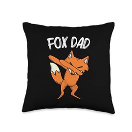 Best Fox Gifts Wildlife Foxes Forest Hunter Stuff Cool Fox for Dad Papa Dabbing Red Swift Fennec Animal Throw Pillow, 16x16, Multicolor
