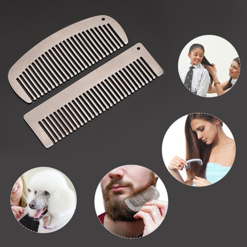 Lixada Titanium Comb Anti-Static Hair Beared Comb Pocket Comb