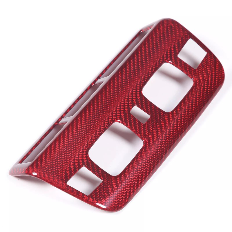 autopart2021 Red Carbon Fiber Reading Light Cover Trim Frame For