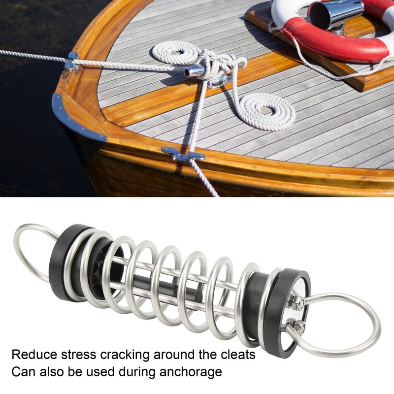 6x300mm Dock Line Mooring Springs 304 Stainless Steel Shock Absorbing