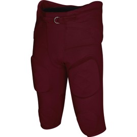 Exxact Sports Gladiator Mens Integrated Football Pants with Built-in Pads, Lightweight Ultra Flex Football Practice Pants (Maroon, AM)
