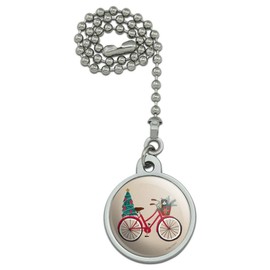 GRAPHICS & MORE Christmas Bicycle Bike and Cat in Basket Ceiling Fan and Light Pull Chain