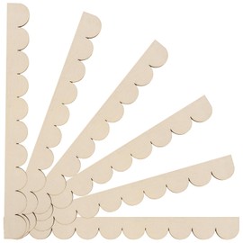 6 Pack Unfinished Scalloped Decorative Wood Trim, Wood Trim Molding Decorative, Cute DIY Moulding Trim for Home Wall Cabinet Shelf and Window Door(15.74 x 1.57 Inch)