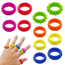 OMJMYY 12 Stück Fidget Ring Toys für Kinder Erwachsene Sensorik Spielzeug Autismus Sensorische Ringe Sensorik Akupressur Spinner für ADHD Toys Anxiety zur Beruhigend Bei Stress Angst