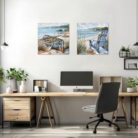 3LDECOR Bathroom Wall Decor sunshine Beach Wall Art, Ocean Scenery, Canvas Prints Picture can be used both as gifts and home decor, hanging in dining room, office, bedroom, living room