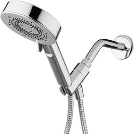 Brondell Nebia Yuba HandHeld Shower Head, 60" Stainless Steel Hose, 5 Setting, Precision Nozzle, Chrome