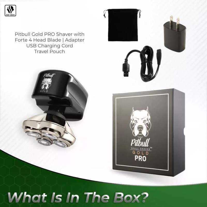 Skull Shaver Pitbull Gold Pro w Diamond Travel Case