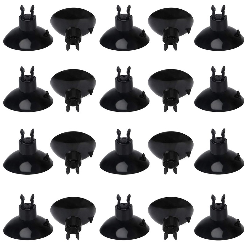 Pawfly 20 Piece Black Aquarium Suction Cup Clips 3/16" Airline