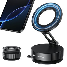 GaoBao Magnetic Phone Holder for Car 2025 Ultra Vacuum Magnetic 360° Adjustable Car Phone Mount, Foldable Hands-Free Suction Cup Phone Mount for MagSafe, Car Mount for All Smartphones & All Car Models