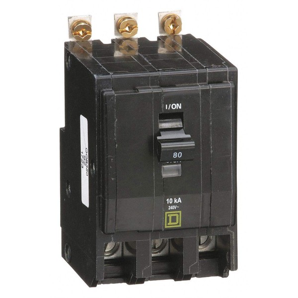 SCHNEIDER ELECTRIC Miniature 240-Volt 80-Amp QOB380 Molded Case Circuit Breaker