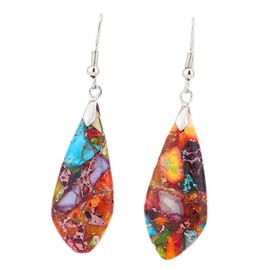 VALICLUD 1 Pair Colourful Imperial Stone Drop Earrings Hoop Earrings for Girls Fascinator Making Accessories Statement Earrings Women Earrings Jewellery Temperament Imperial Stone Pendant Miss, Stone,