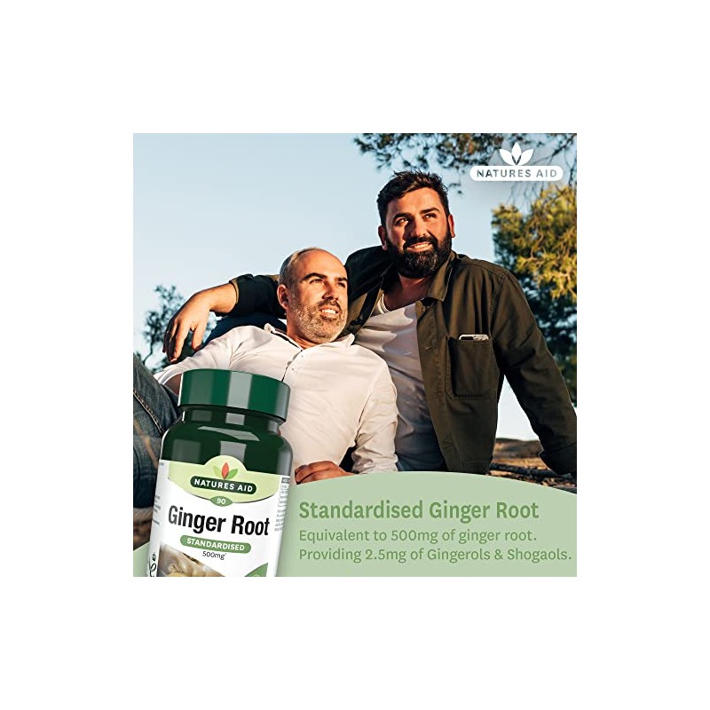 Natures Aid Ginger Root 500 mg 90 Tablets (Botanical Supplement,