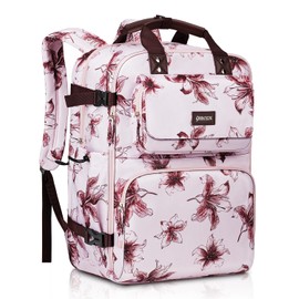 Travel Backpack for Women, Pink TSA Flight Approved Carry on Backpack Personal Item Bag with Pad Laptop compartment & USB Charging Hole, Lightweight Sturdy 17.3inch Laptop Backpack Daypack