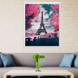 DIY 5D Diamond Painting Kit, EHOFUN Full Painting 5D Diamond Crystal Rhinestone Embroidery Pictures Cross Stitch Art Craft for Home Wall Painting Diamond Decoration (Eiffel Tower)