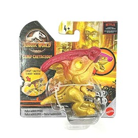Figurine Jurassic World Camp Cretaceous Snap Squad 2 inch Fun Chomp Figure Parasaurolophus (Gold/Pink)