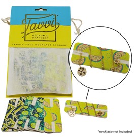 Tavvi Necklace Wrangler Tangle-Free Jewelry Organizer (6-pack) | Travel Organizer | Universal Jewelry Storage Case for Fine Chain Necklaces| Jewelry Roll Alternative (Neon Summer)